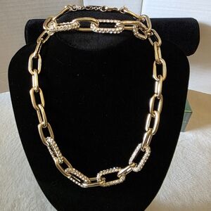 J Crew Chunky Gold Chain Necklace And Bracelet Set